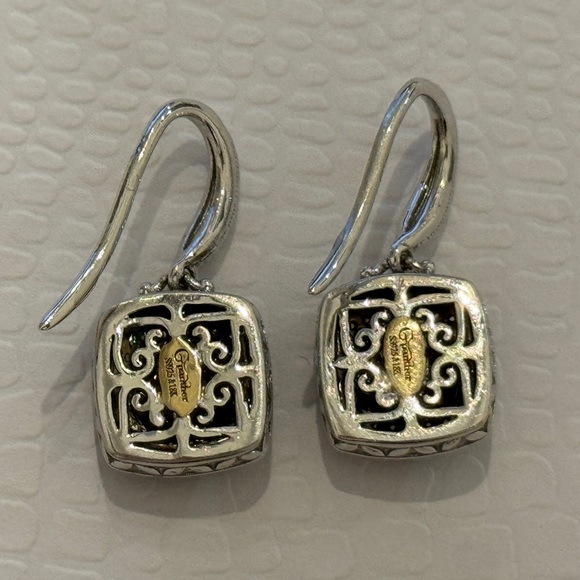 Sterling Silver Custom GPanther Drop Earrings with Small Diamonds - Picture 3 of 8